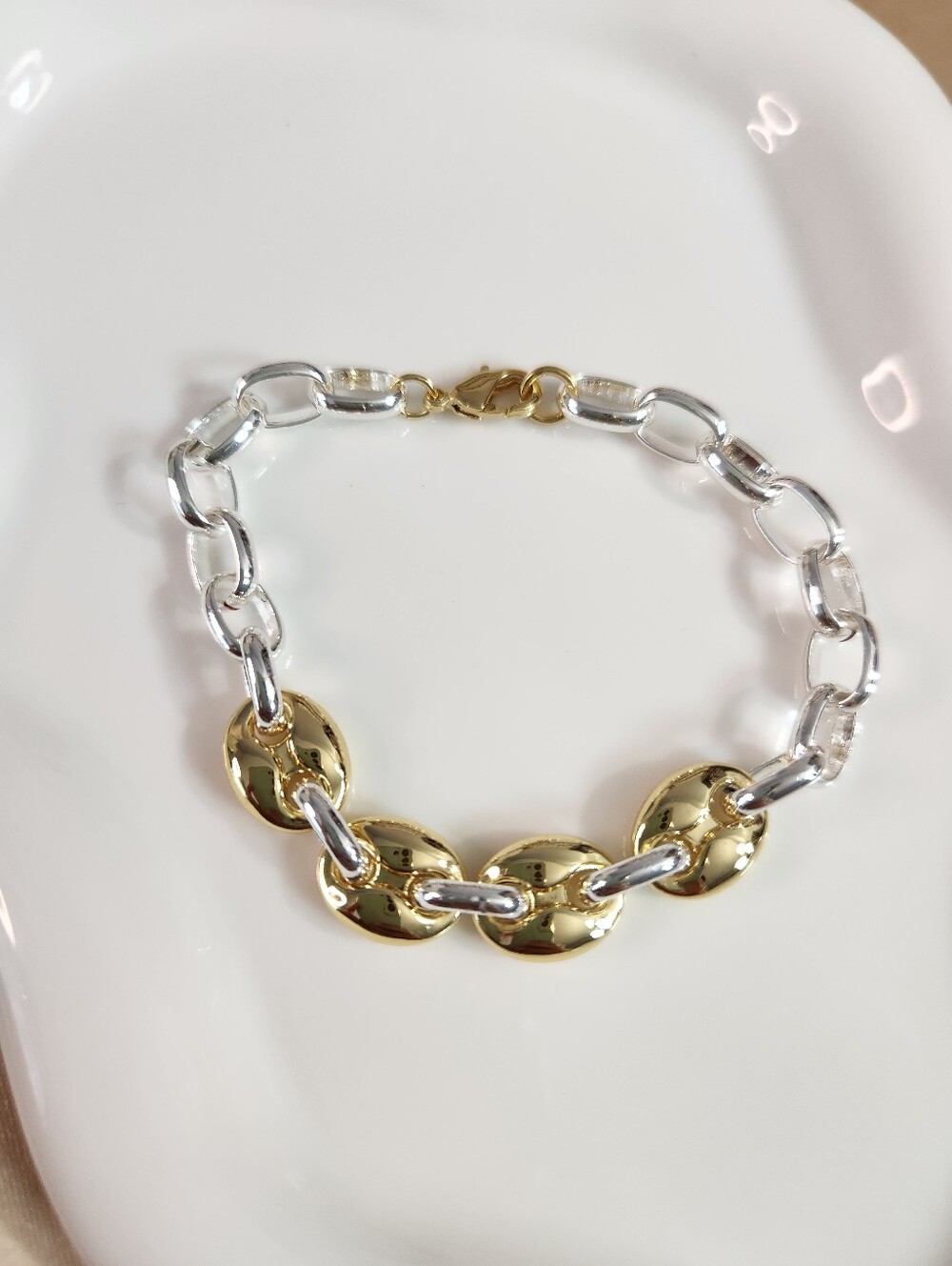 Two Tone Gucci Puff Bracelet